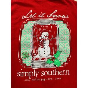 Simply Southern Long Sleeve Holiday T Size XL Let It Snow